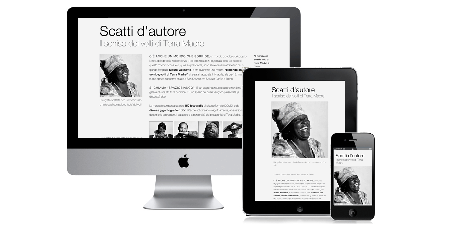 Web redesign template for Scatti d'Autore website.