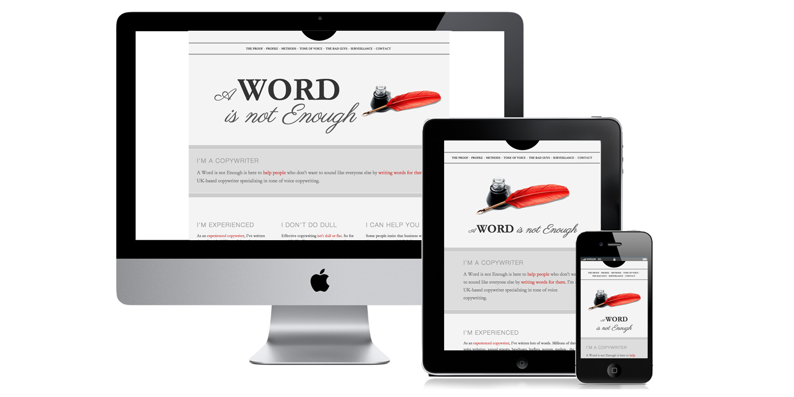 Web redesign template for A Word is not Enough website.